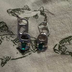 Bottle cap beaded earrings